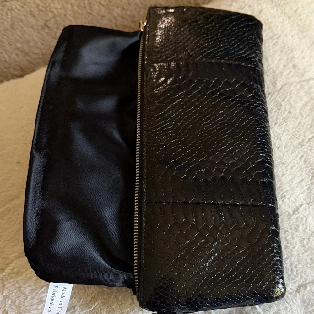 Black Textured Clutch Wallet